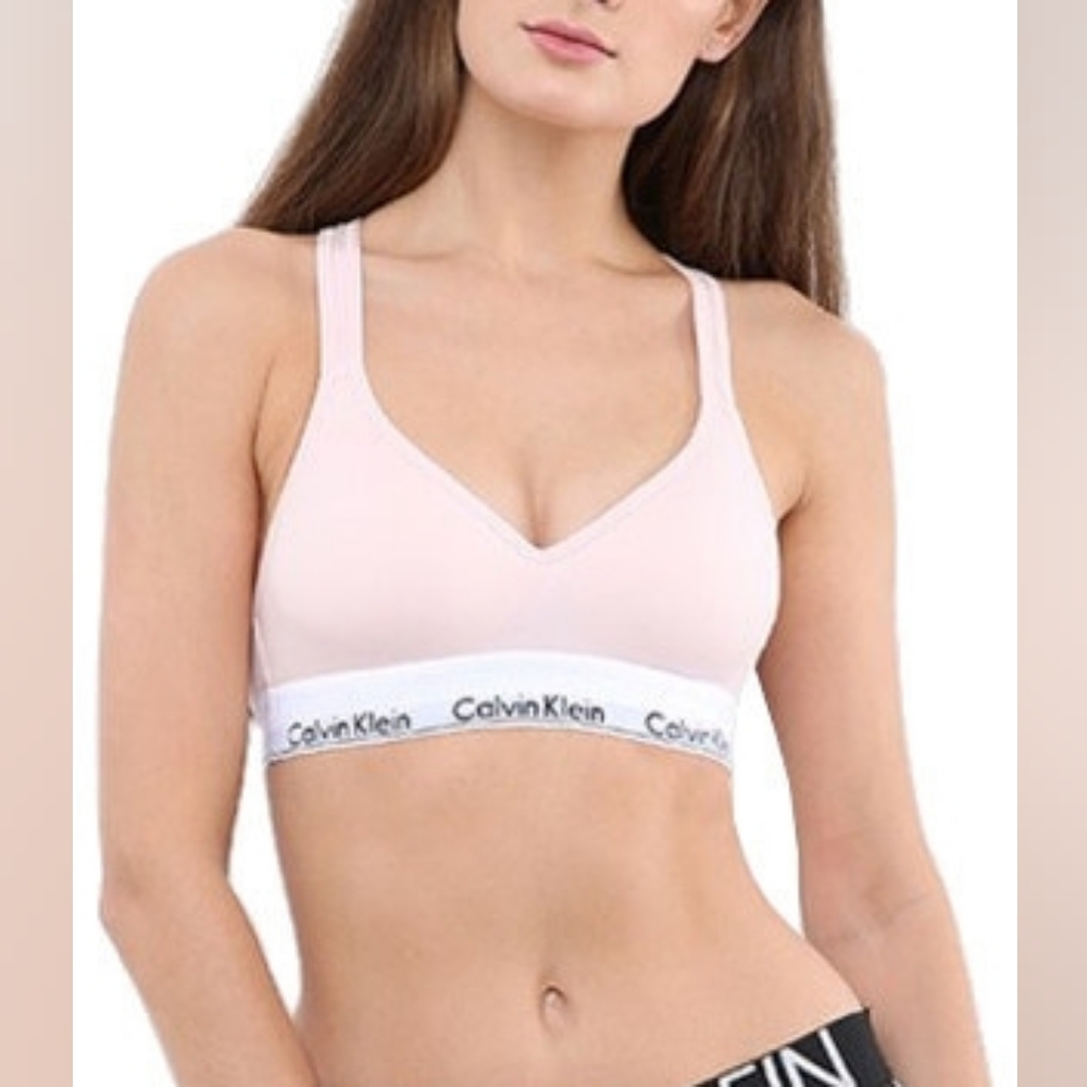 Calvin Klein Modern Cotton Lightly Lined Lift Bralette - Small EUC Nymph's Thigh